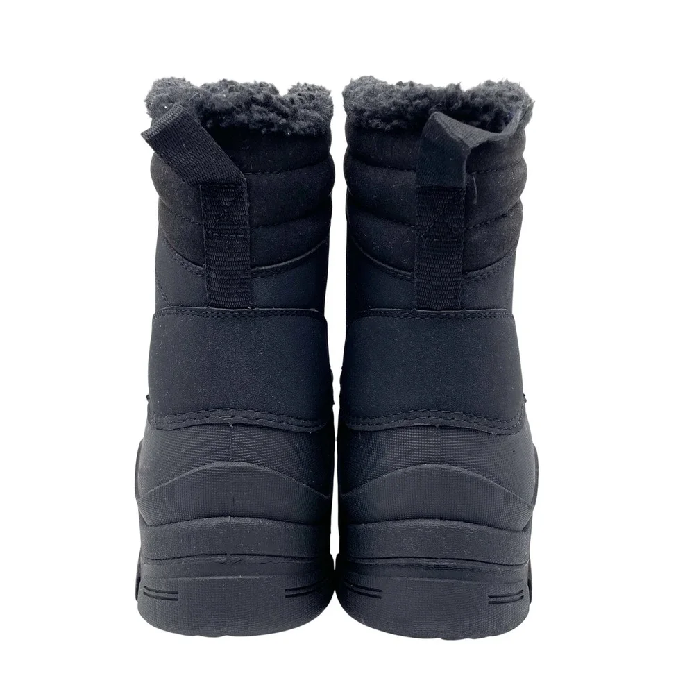 All in Motion Men's Black Faux Fur Lined Winter Snow Boots Size‎ 12